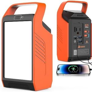 Takki Portable Power Bank, 22500mAh Camping Solar Power Bank with Peak 120W/110V AC Outlet USB Port, Laptop Charger Battery Pack Power Station Supply for Camping Emergency Phones Tablets