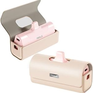 iWALK Charger Bag for Portable Charger 3350mAh, 4500mAh, 4800mAh Power Bank Compatible with iPhone Portable Charger iWALK Portable Charger Fashion Accessory(Bag Only), Pink